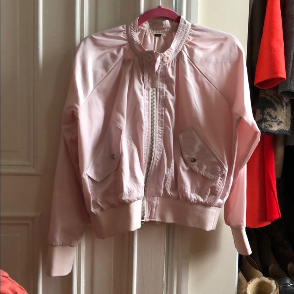 Free People light pink bomber